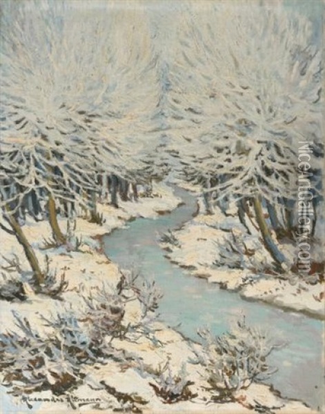 Fresh Fallen Snow Oil Painting - Alexandre Altmann