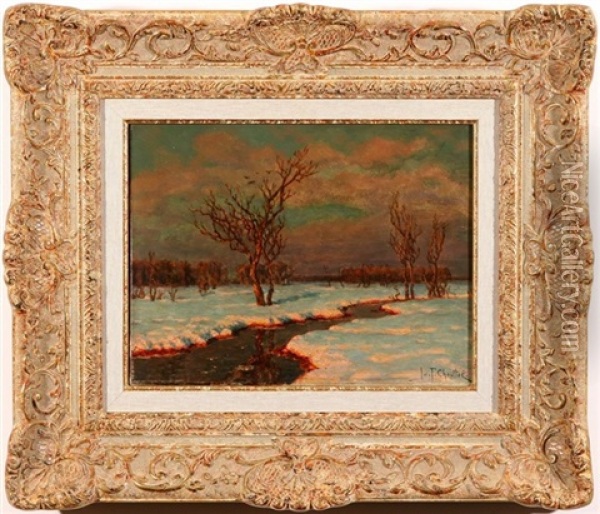 A River In Winter Oil Painting - Ivan Fedorovich Choultse