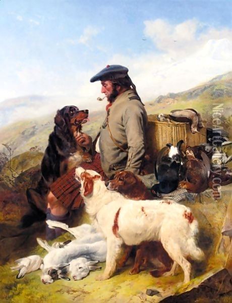 The Scotch Gamekeeper Oil Painting - Richard Ansdell