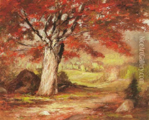 The White Maples Oil Painting - Roswell Morse Shurtleff