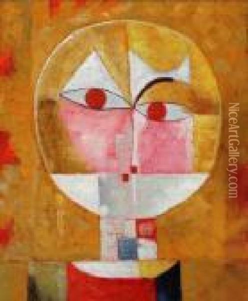 Head Of Man - Senecio Oil Painting - Paul Klee