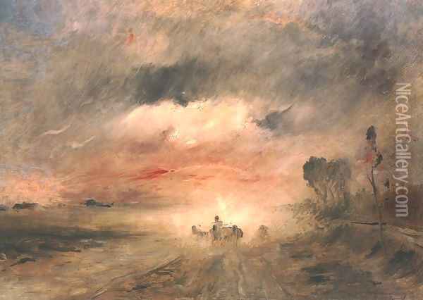 Dusty Country Road II 1883 Oil Painting - Mihaly Munkacsy