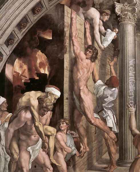 The Fire in the Borgo [detail: 1] Oil Painting - Raphael