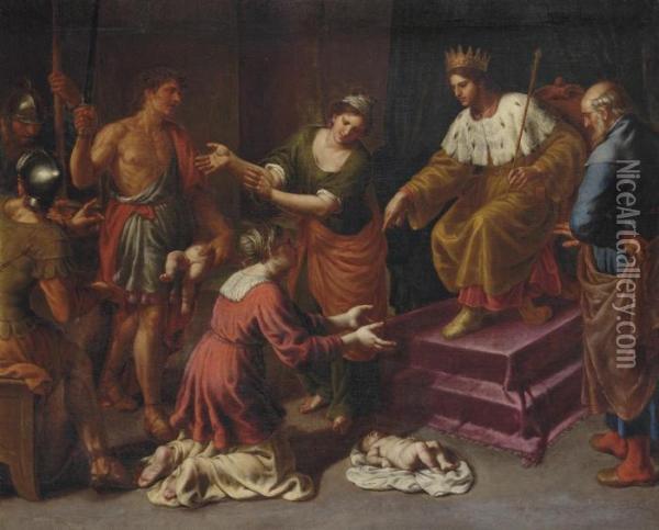 The Judgement Of Solomon Oil Painting - Alessandro Turchi