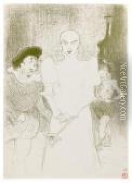 A L'opera, Madame Caron Dans Faust. Oil Painting - Henri De Toulouse-Lautrec