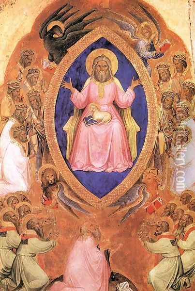 Vision of St. John the Evangelist, 1360 Oil Painting - Jacobello Alberegno