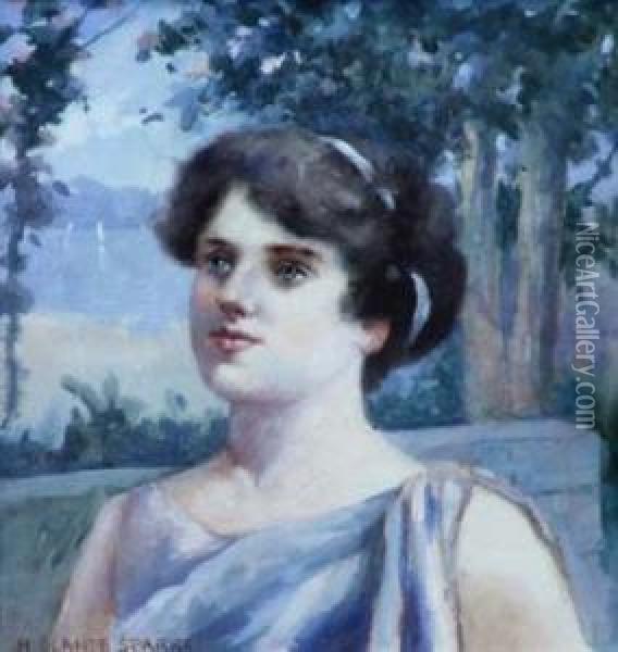 Female Portrait Oil Painting - Herbert Blande Sparks