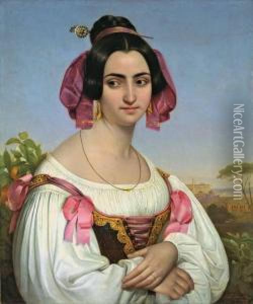 Fortunata Segatori Oil Painting - Johann Heinrich Richter