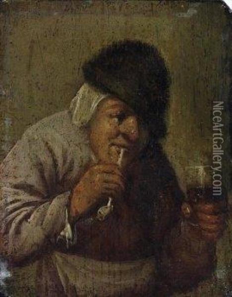 The Pipe Smoker Oil Painting - Adriaen Jansz. Van Ostade