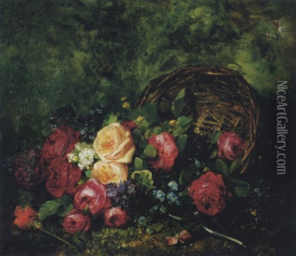 Fleurs Coupees Oil Painting - Louis Marie de Schryver