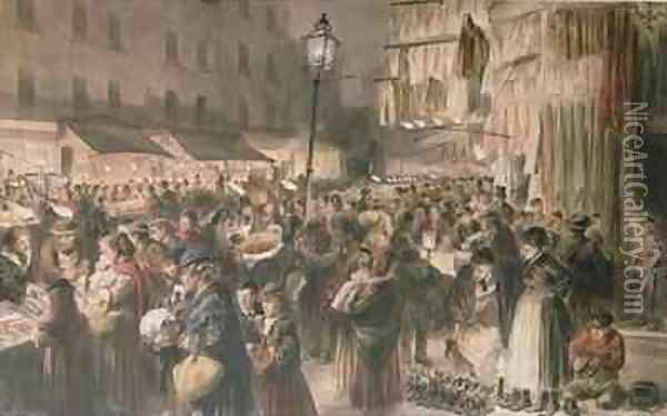 Lambeth Market Oil Painting - Godefroy Durand