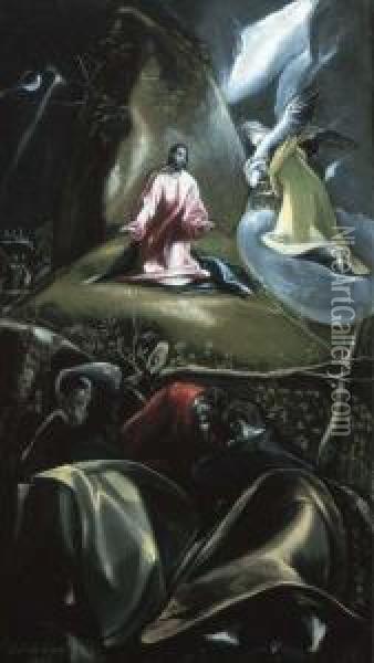The Agony In The Garden Oil Painting - El Greco (Domenikos Theotokopoulos)