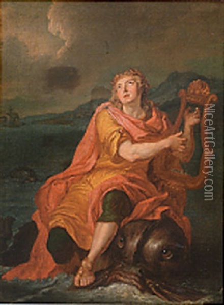 Arion And The Dolphin Oil Painting - Charles-Antoine Coypel