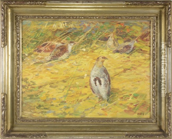 Partridges Oil Painting - Stanislav Lolek