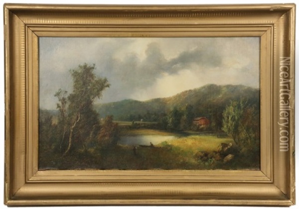 Hudson Valley Landscape, The Ramapo Valley Oil Painting - Andrew Fisher Bunner