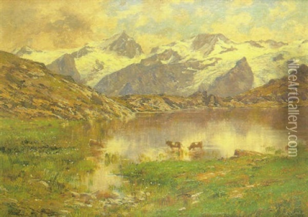 Montanas Nevadas Oil Painting - Charles Alexandre Bertier