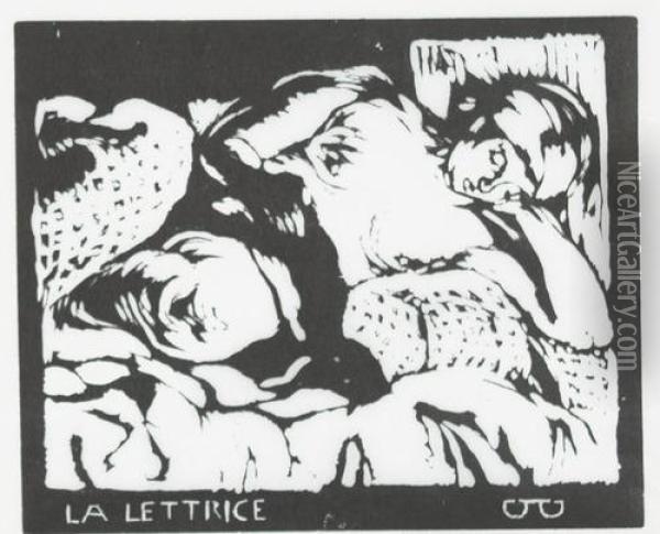La Lettrice Oil Painting - Giovanni Giacometti