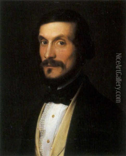 Retrato Del Poeta Espronceda Oil Painting - Luis Lopez y Piquer