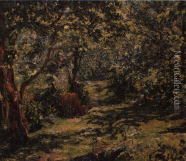 Sonniger Waldweg Oil Painting - Giovanni Giacometti