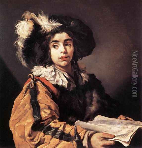 The Young Singer 1622-23 Oil Painting - Claude Vignon