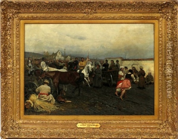 The Country Fair Oil Painting - Antoni Piotrowski