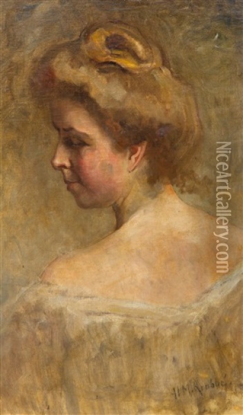 Portrait Of A Lady Oil Painting - Hendrik Maarten Krabbe