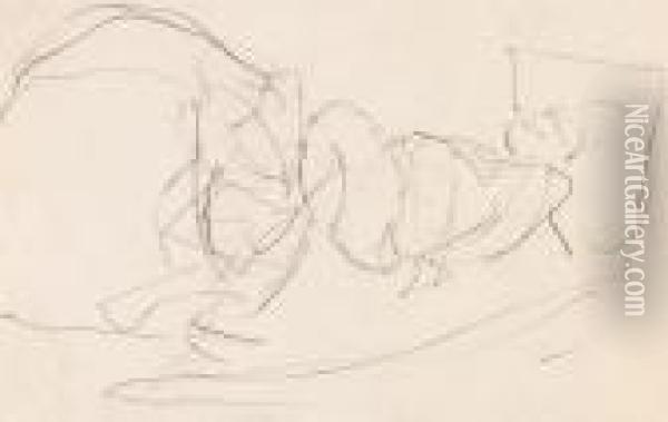 Ruhender Im Bett Oil Painting - Ernst Ludwig Kirchner