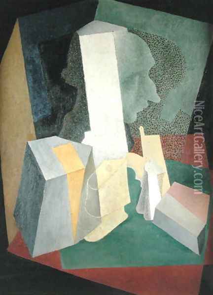 Composition with Bust 1916 Oil Painting - Diego Rivera