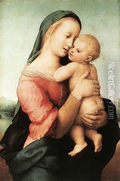 Madonna and Child (The Tempi Madonna) Oil Painting - Raffaelo Sanzio