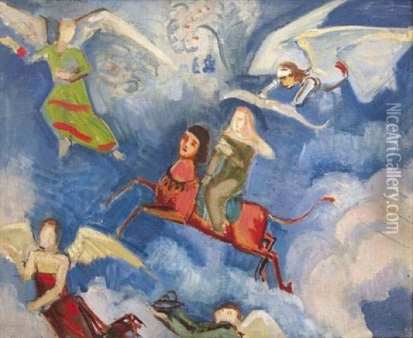 Apocalypse Ou Hommage A Chagall Oil Painting - Jean Hippolyte Marchand