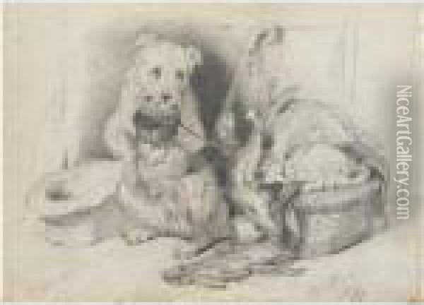 A Begging Terrier Oil Painting - Landseer, Sir Edwin