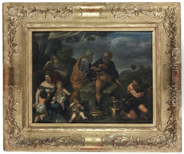 The Reconciliation Of Jacob And Laban Oil Painting - Pietro da Cortona