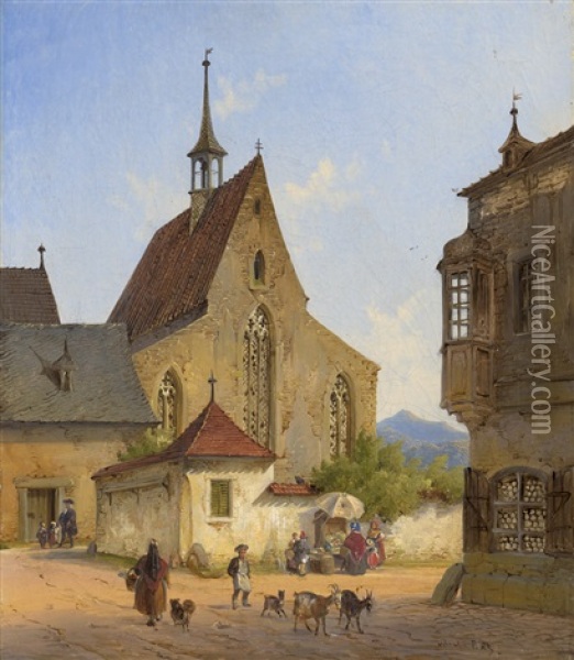 Gotische Kapellen (2 Works) Oil Painting - Heinrich Schonfeld