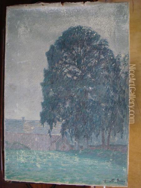 L'arbre Pres De La Grange Oil Painting - Charles Lemire