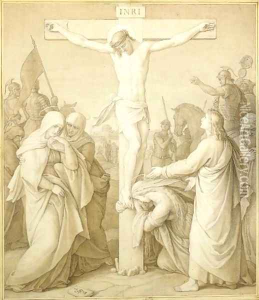 The Crucifixion Oil Painting - Julius Schnorr Von Carolsfeld