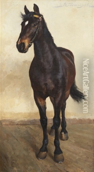 Horse Oil Painting - Ivan Alekseevich Vladimirov