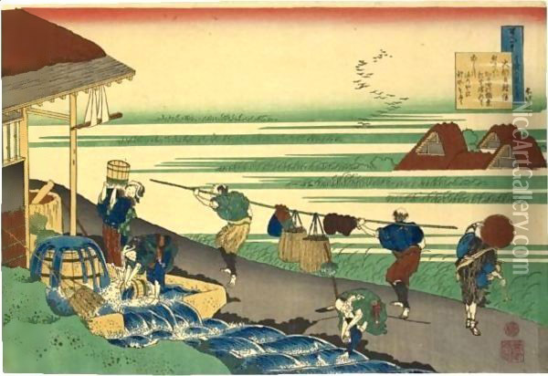 Minamoto No Tsunenobu From The Series 'Hyakunin Isshu Ubaga Etoki' Oil Painting - Katsushika Hokusai