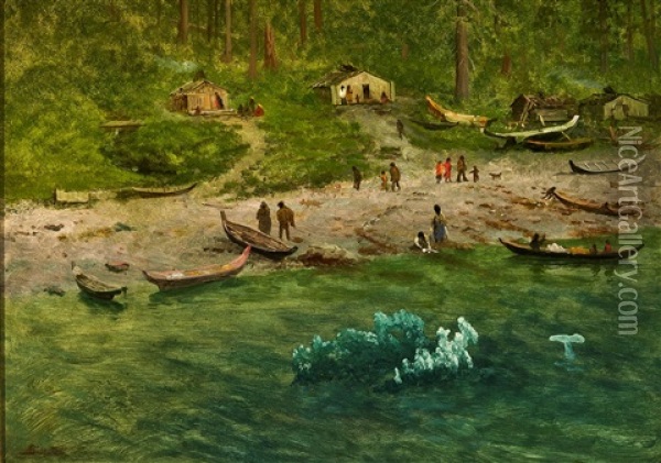 Die Lautenschl,gerin Oil Painting - Albert Bierstadt