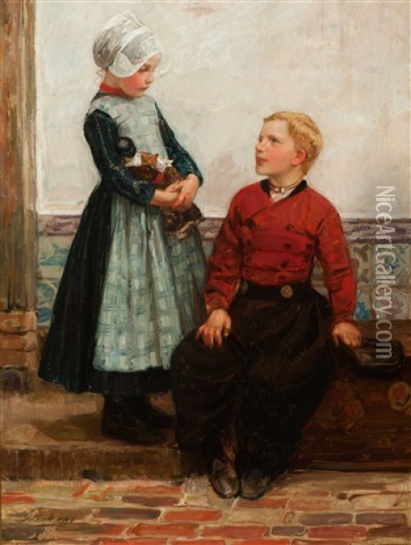 Kinderlijke Beschroomdheid Oil Painting - Nicolaes van der Waay