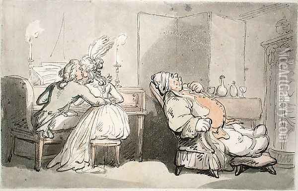 The Music Master, from Scenes at Bath Oil Painting - Thomas Rowlandson