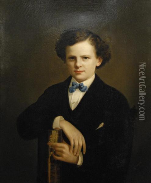 Portrait Of A Kingsley Boy Oil Painting - Charles Cole Markham