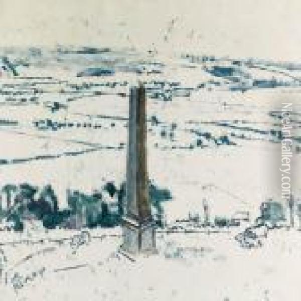 The Obelisk At Arques, Eaulne Valley, Dieppe Oil Painting - Walter Richard Sickert