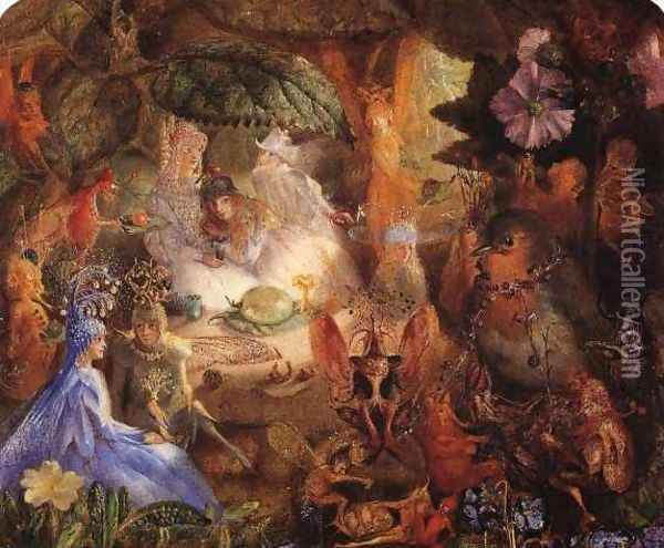 The Captive Robin Oil Painting - John Anster Fitzgerald