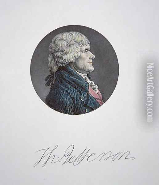Thomas Jefferson 1743-1826 Oil Painting - Charles Balthazar J. F. Saint-Memin