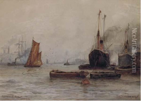 Greenwich Reach, London Oil Painting - William Harrison Scarborough