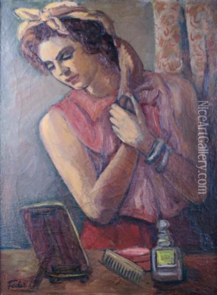 Portrait De Femme Oil Painting - Adolphe Feder