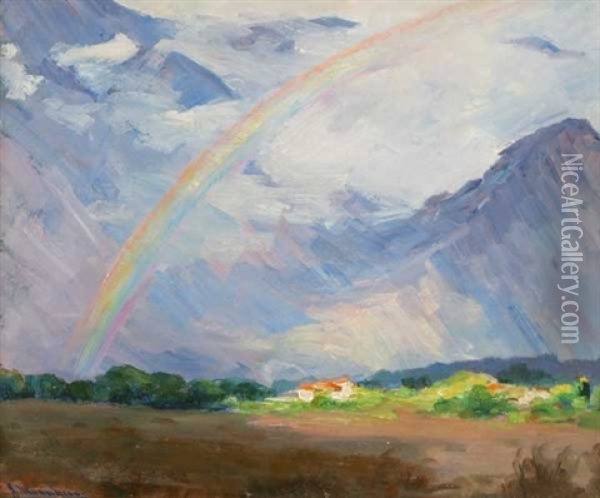 The Rainbow Oil Painting - Jean Mannheim