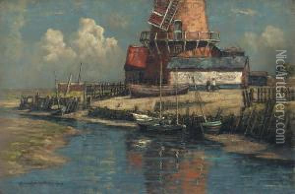 Windmill Oil Painting - Arnold Priestman