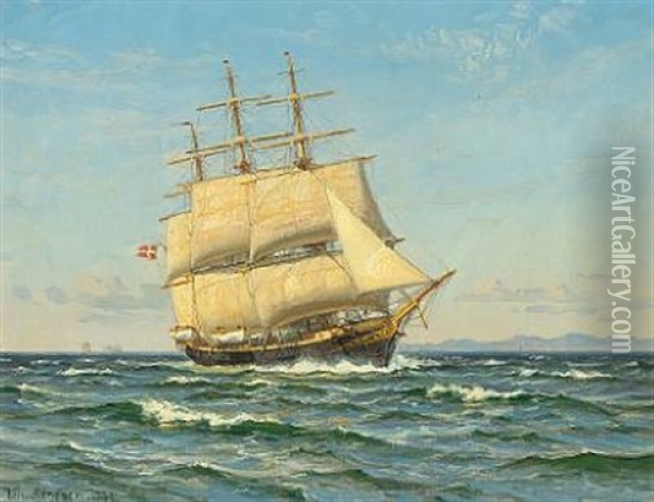 The Scholar Ship Georg Stage Oil Painting - Vilhelm Karl Ferdinand Arnesen