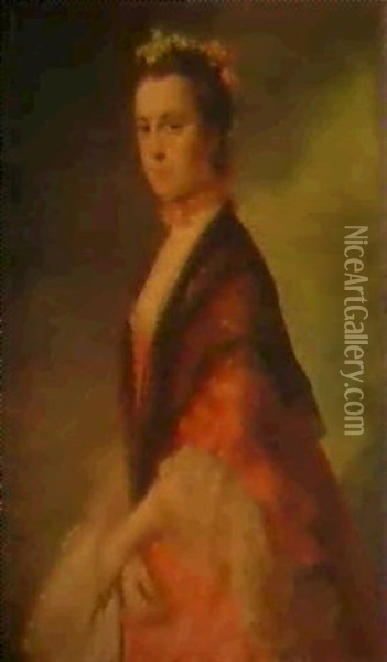 Portrait Of A Lady, Probably Lady Sarah Bunbury (1745-1826) Oil Painting - Allan Ramsay